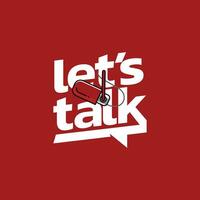 Let's talk logo design vector with bubble chat concept and red background