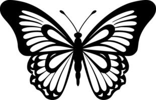 mariposa - negro y blanco aislado icono - vector ilustración