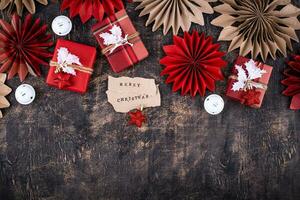 Scandinavian style Christmas paper decoration photo