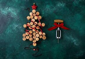 Navidad árbol desde vino corchos foto