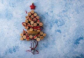 Navidad árbol desde vino corchos foto