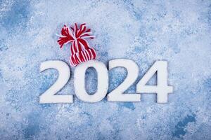 nuevo año composición con 2024 número foto