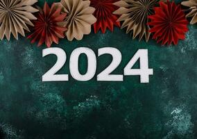 nuevo año composición con 2024 número foto