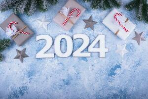 nuevo año composición con 2024 número foto