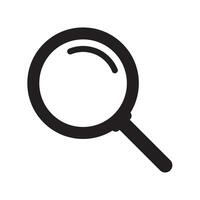 Magnifying glass icon, vector magnifier or loupe sign. Web search icon.