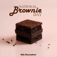 Fri, Dec 8, 2023 National Chocolate Brownie Day. This day has been around since the early 1900s. National Brownie Day is celebrated on December 8th every year photo