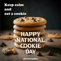 National cookie day event poster design. banner, poster, greeting, card, event, tradition, graphic, design photo