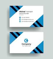 vector blue and white simple unique blue minimalist gold elegant business card template
