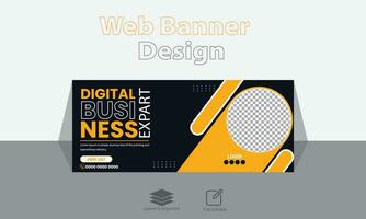 Business webinar horizontal banner template design vector