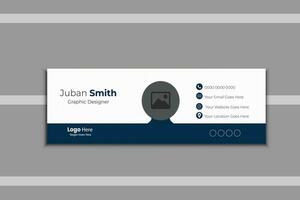 Simple clean modern email signature template design vector