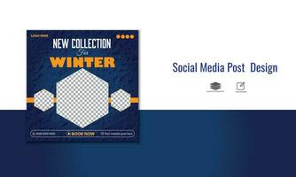 Winter sale online social media post design vector