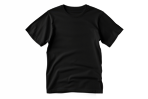 ai generiert schwarz T-Shirt leer isoliert auf transparent Hintergrund png