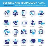 Business, data analytics, organization management icons. Social media, digital marketing, customer support and seo icon set. Vector icon collection