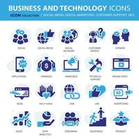 Business, data analytics, organization management icons. Social media, digital marketing, customer support and seo icon set. Vector icon collection