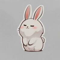 AI Generated cute rabbit, comic style, easter rabbit photo