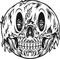 Expressions spooky skull emoticons monochrome vector illustrations for your work logo, merchandise t-shirt, stickers and label designs, poster, greeting cards advertising business company or brands.