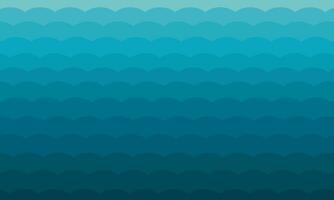 wavy horizontal sea vector background with a transition from blue to cyan