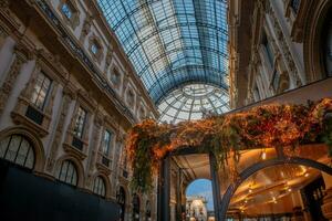 Christmas decorations in the Corso gallery in the center of Milan photo