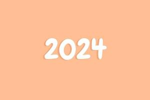 Happy new year 2024 design. Abstract background with color of the year 2024 Peach Fuzz vector
