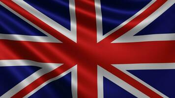 Render of the Great Britain flag flutters in the wind closeup, the national photo