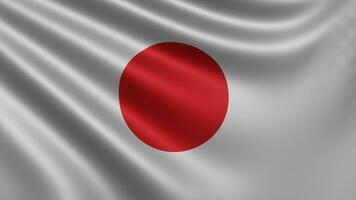 hacer de el Japón bandera revolotea en el viento de cerca, el nacional bandera de foto