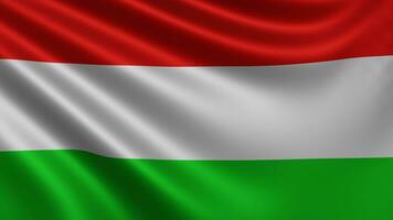 Render of the Hungary flag flutters in the wind closeup, the national flag of photo