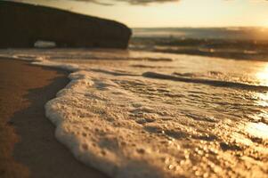 ww2 búnker a danés costa en puesta de sol foto