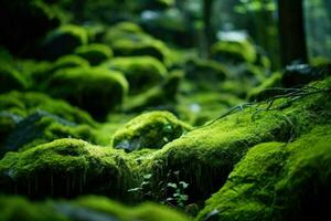 AI generated Enchanted forest moss texture background, luminescent and mystical mossy surface, whimsical and enchanting backdrop, rare and mystical photo