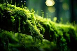 AI generated Enchanted forest moss texture background, luminescent and mystical mossy surface, whimsical and enchanting backdrop, rare and mystical photo