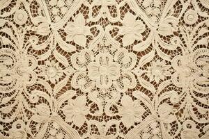 AI generated Intricate lace texture background, delicate and ornate lacework, vintage and elegant surface, timeless and intricate photo