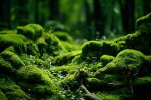 AI generated Enchanted forest moss texture background photo