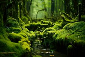 AI generated Enchanted forest moss texture background photo