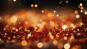 AI generated Sparkling Luxury, Gold Glitter, Bokeh Sparkles, and Particles photo