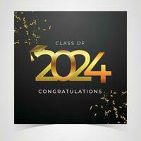 Class of 2024 Congratulations Graduates. Academic Cap and Diploma Graduation Ceremony. Vector Template for Senior Class of University, Year 2024 Banner, Party, High School or College Graduate