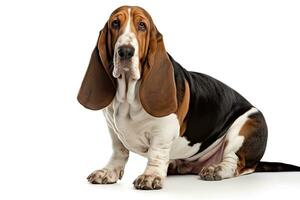 AI generated Realistic basset hound clipart photo