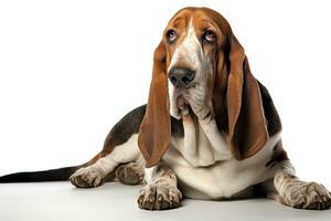 AI generated Realistic basset hound clipart photo