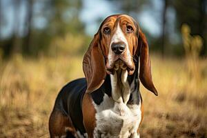 AI generated Realistic basset hound clipart photo