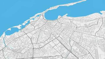 gris azul luanda mapa antecedentes bucle. hilado alrededor angola ciudad aire imágenes. sin costura panorama giratorio terminado céntrico fondo. video