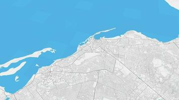 gris azul luanda mapa antecedentes bucle. hilado alrededor angola ciudad aire imágenes. sin costura panorama giratorio terminado céntrico fondo. video