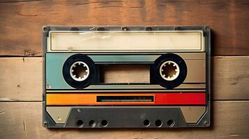 ai generado generativo ai, foto de antiguo audio cinta casete, Clásico nostálgico objeto para el diseño de el Años 80
