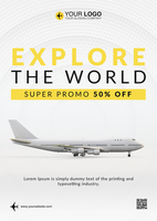 Travel agency flyer super promo concept psd