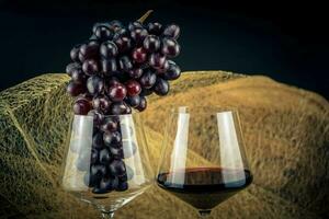 wine grapes and wine leaves in the old land next to Hamburg photo