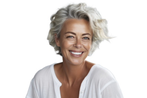 AI generated an older woman smiling at the camera png