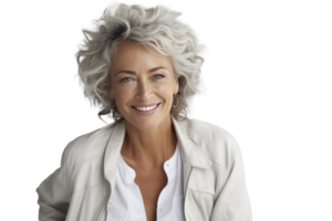 AI generated an older woman smiling at the camera png