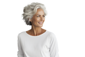 AI generated an older woman smiling at the camera png