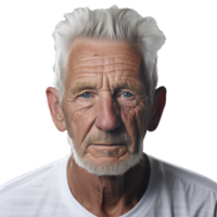 AI generated a happy older man smiling for the camera isolated. png