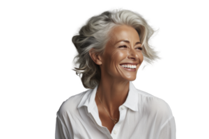 AI generated an older woman smiling at the camera png