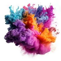 AI generated Multicolored Holi, Holli, Holly. bright splash isolated photo