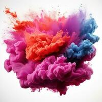 AI generated Multicolored Holi, Holli, Holly. bright splash isolated photo