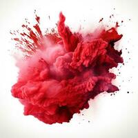 AI generated Red Holi, Holli, Holly. bright splash isolated photo